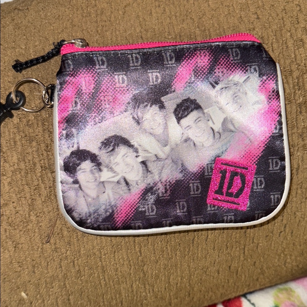 1D Black and Pink Coin Purse One Direction Rare Vintage